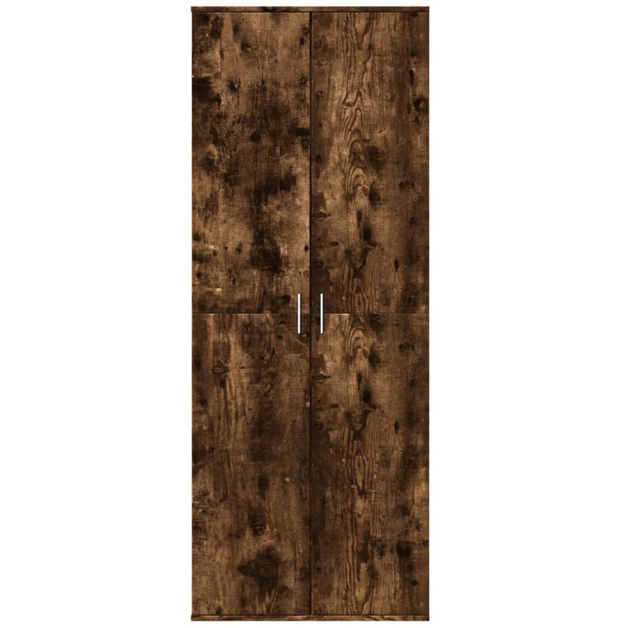 Hoge kast 70x35x180 cm bewerkt hout gerookt eikenkleurig