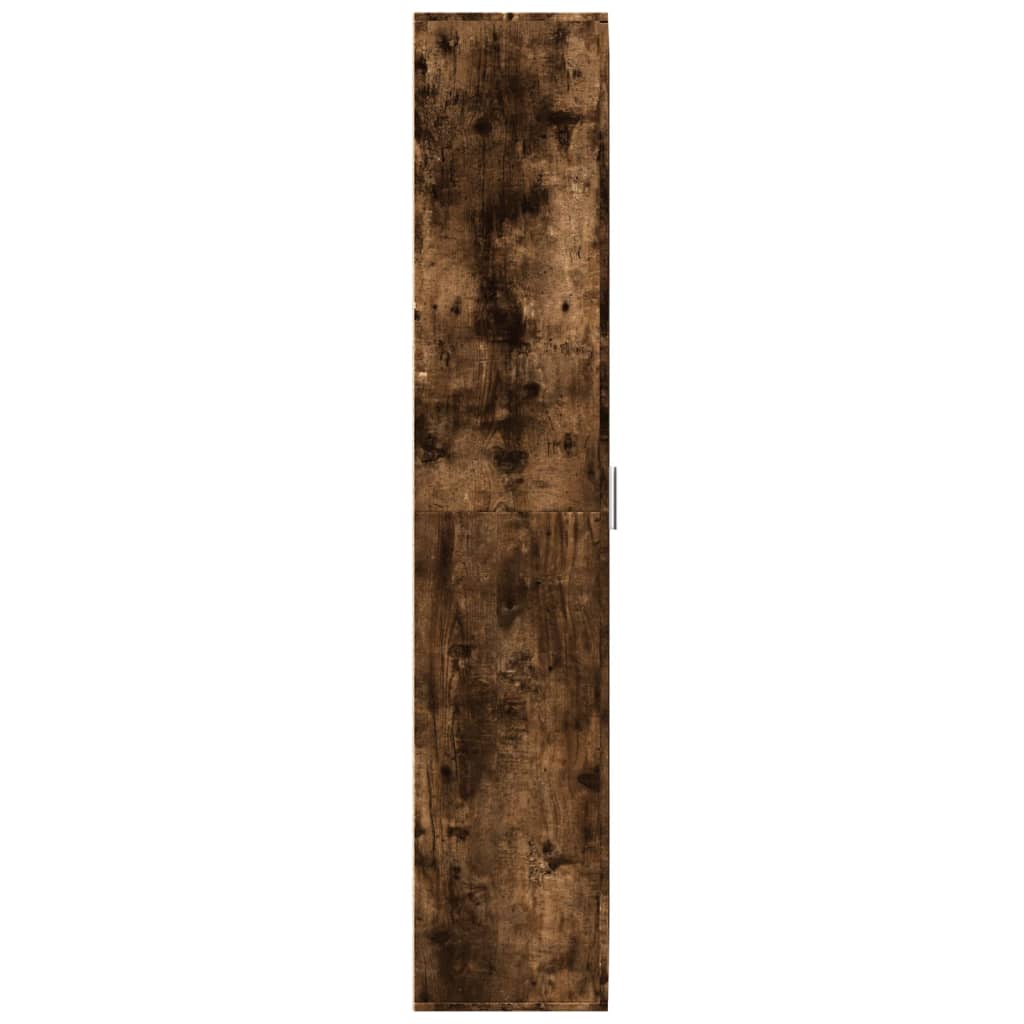 Hoge kast 70x35x180 cm bewerkt hout gerookt eikenkleurig