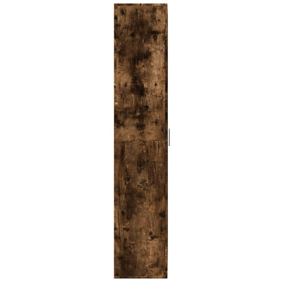 Hoge kast 70x35x180 cm bewerkt hout gerookt eikenkleurig