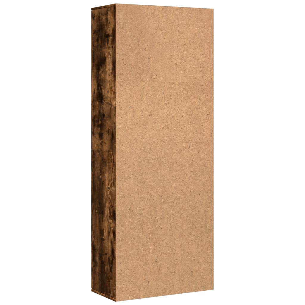 Hoge kast 70x35x180 cm bewerkt hout gerookt eikenkleurig