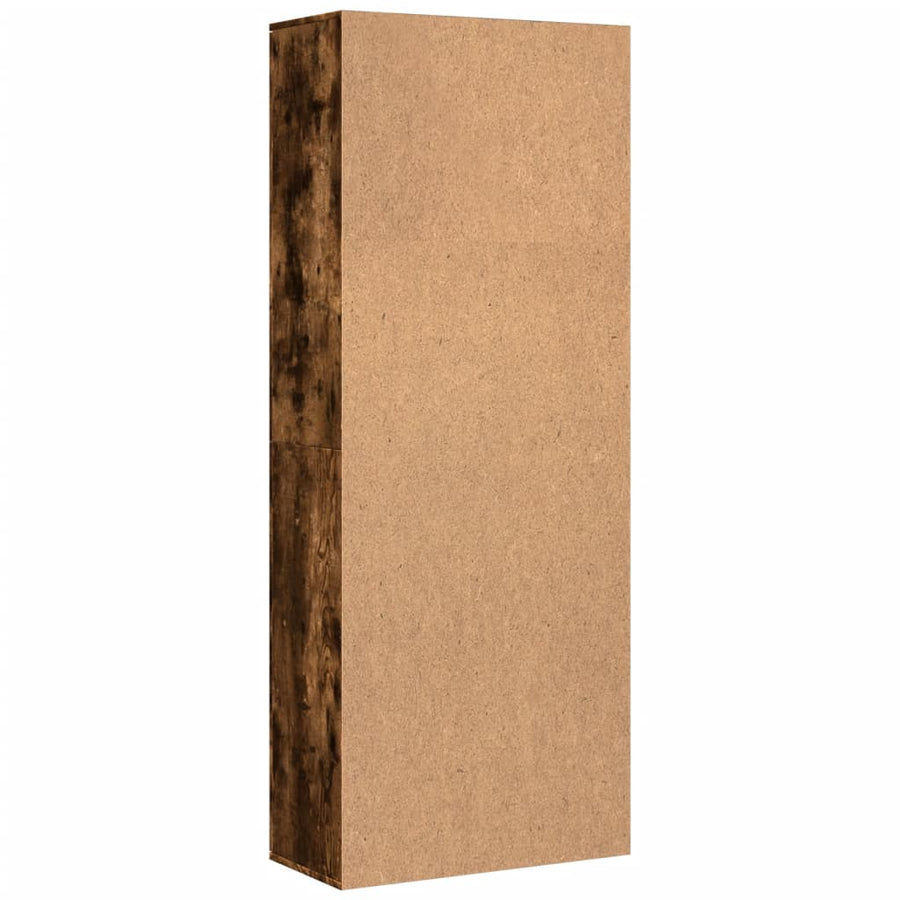 Hoge kast 70x35x180 cm bewerkt hout gerookt eikenkleurig