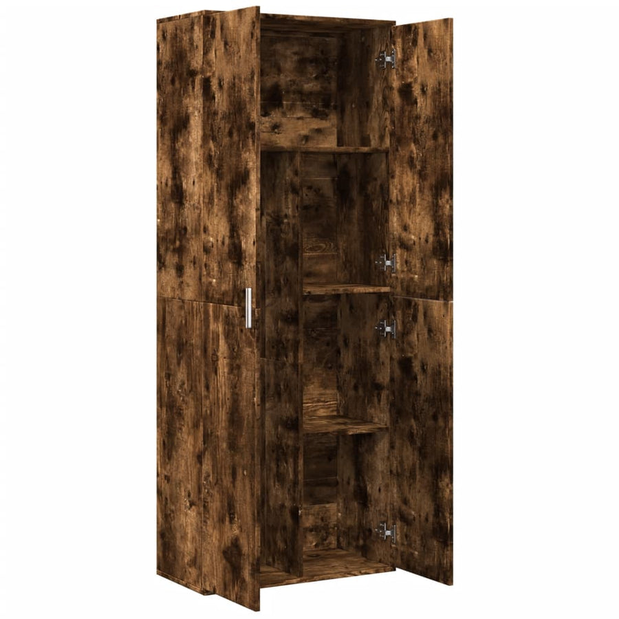 Hoge kast 70x35x180 cm bewerkt hout gerookt eikenkleurig