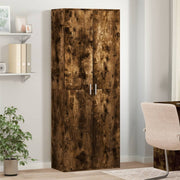 Hoge kast 70x35x180 cm bewerkt hout gerookt eiken