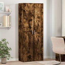 Hoge kast 70x35x180 cm bewerkt hout gerookt eikenkleurig