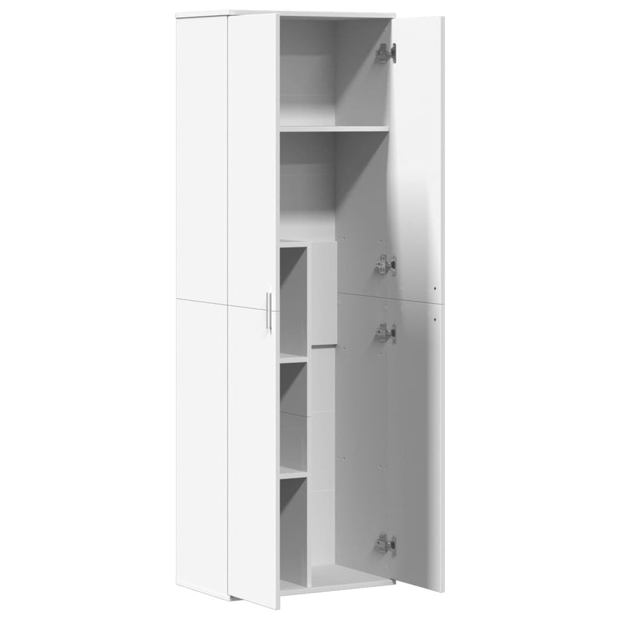 Hoge kast 60x35x180 cm bewerkt hout wit