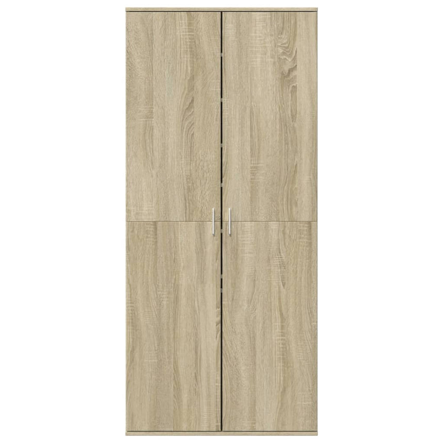 Schoenenkast 80x39x178 cm spaanplaat sonoma eikenkleurig
