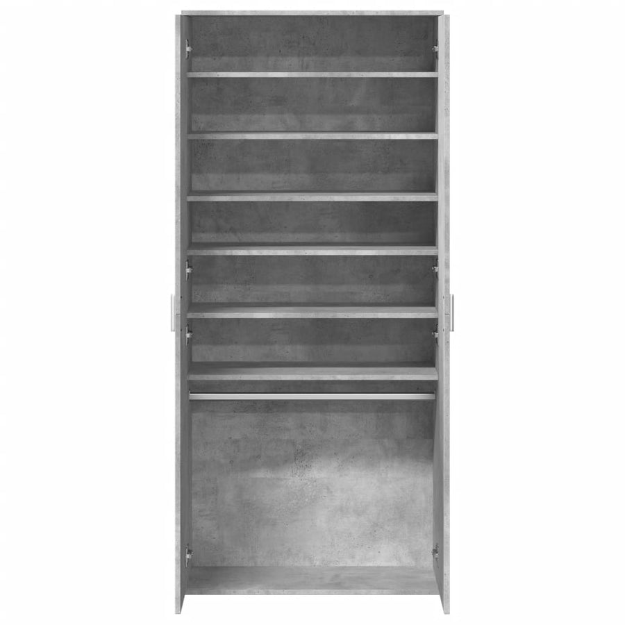 Schoenenkast 80x39x178 cm spaanplaat betongrijs