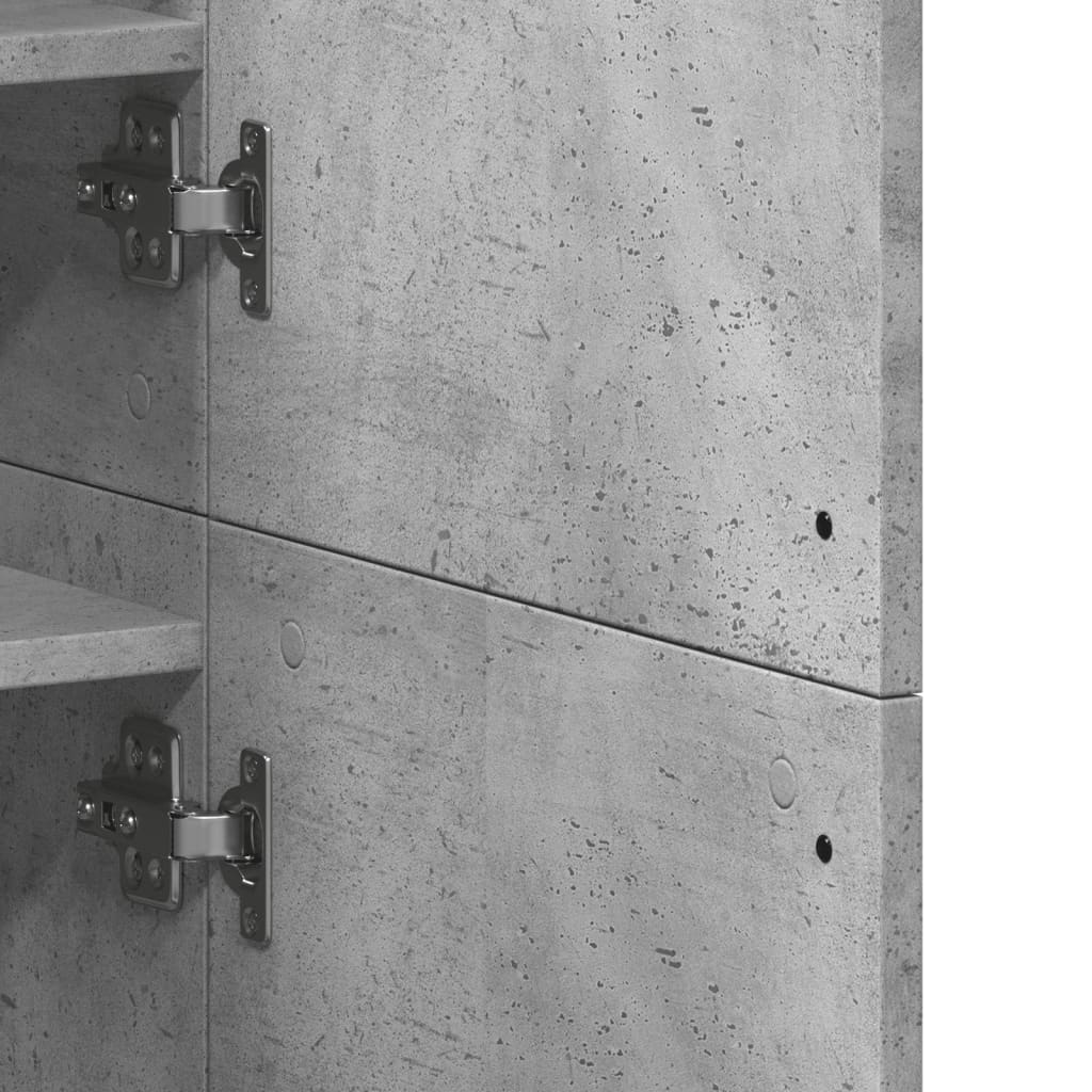 Schoenenkast 80x39x178 cm spaanplaat betongrijs