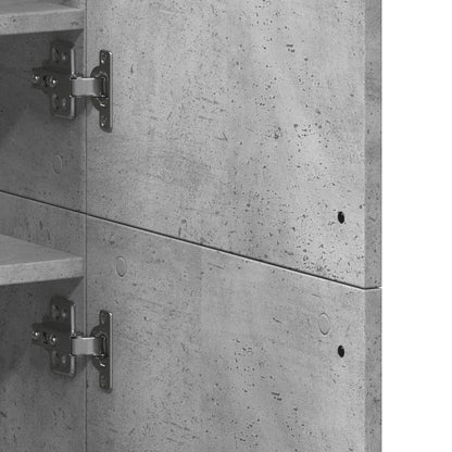 Schoenenkast 80x39x178 cm spaanplaat betongrijs
