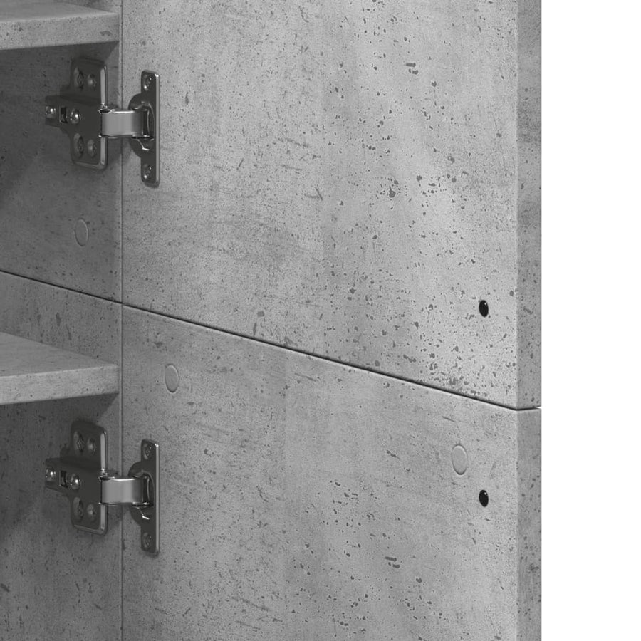Schoenenkast 80x39x178 cm spaanplaat betongrijs