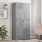Shoe cabinet 80x39x178 cm chipboard concrete grey
