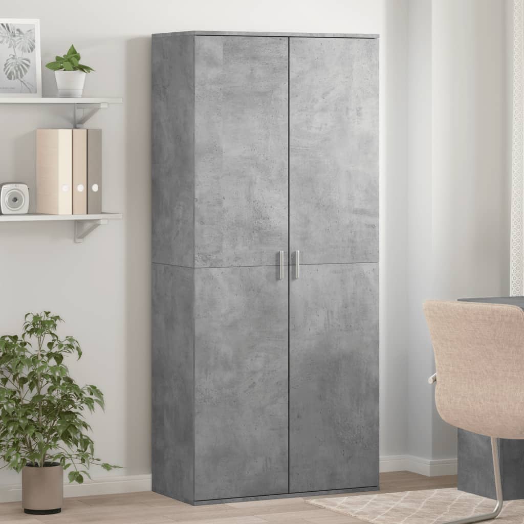 Schoenenkast 80x39x178 cm spaanplaat betongrijs