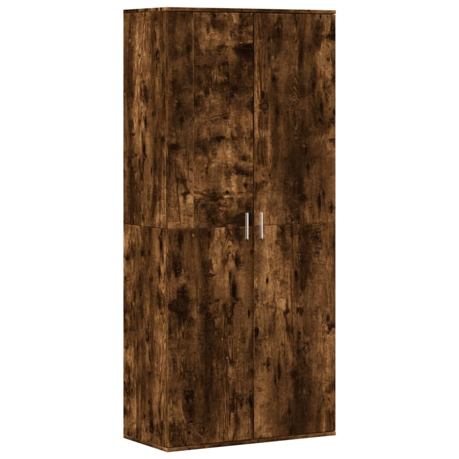 Schoenenkast 80x39x178 cm bewerkt hout gerookt eikenkleurig