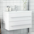 Vanity unit with integrated basin white
