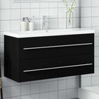 Washbasin cabinet with integrated sink black