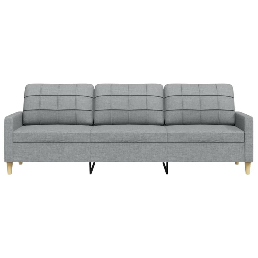 Driezitsbank 210 cm stof lichtgrijs