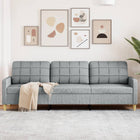 Three-seater sofa 210 cm fabric light gray