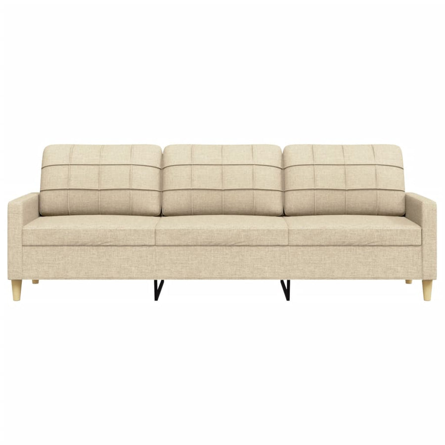 Driezitsbank 210 cm stof crème