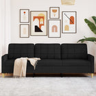 Driezitsbank 210x77x80 cm stof zwart