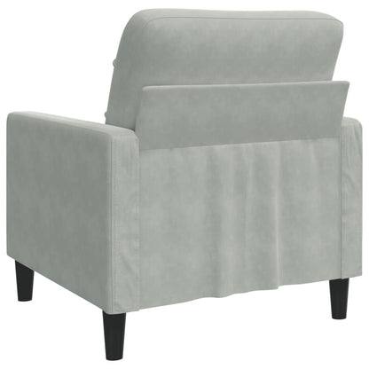 Fauteuil 60 cm fluweel lichtgrijs