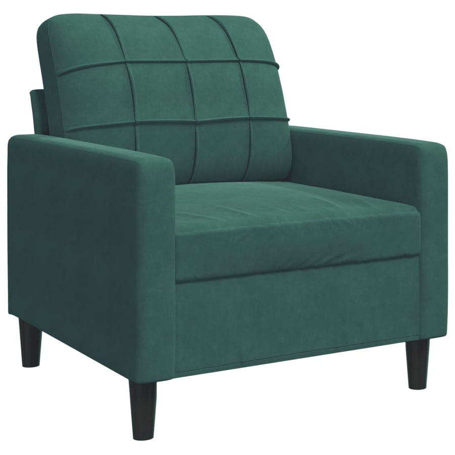 Fauteuil 60 cm fluweel donkergroen