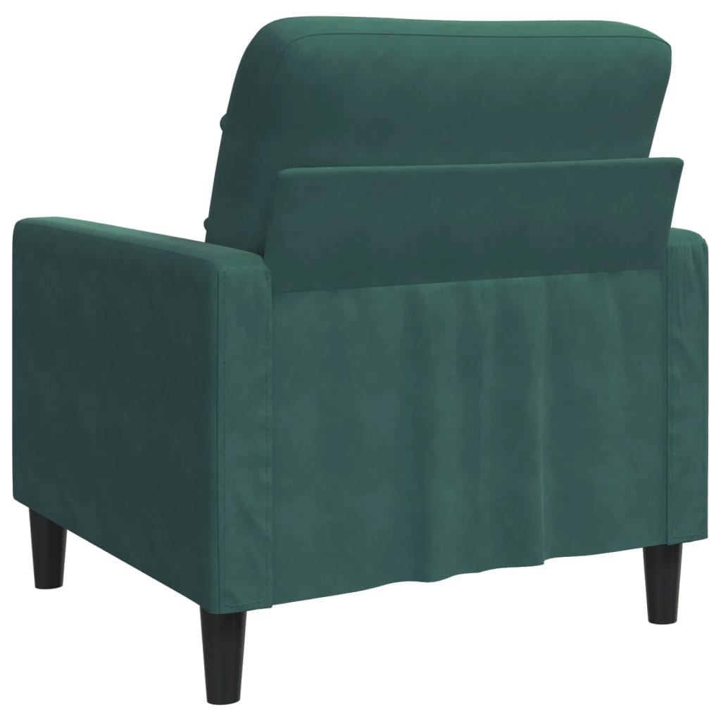 Fauteuil 60 cm fluweel donkergroen