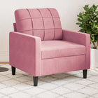 Fauteuil 60 cm fluweel roze