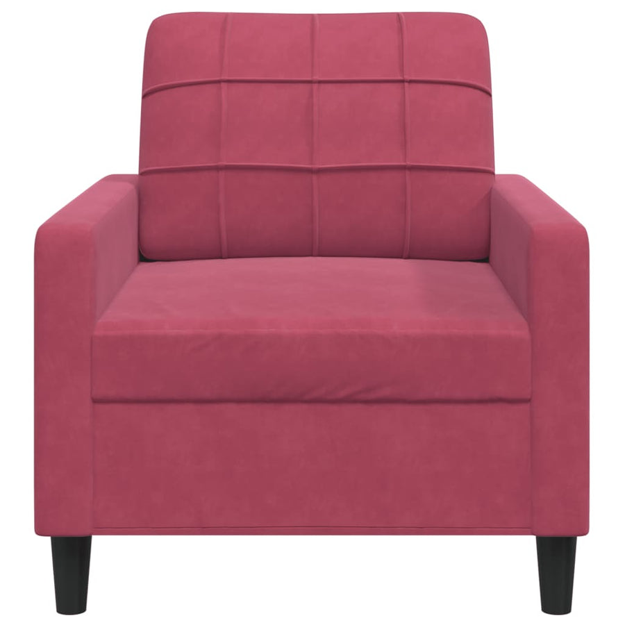 Fauteuil 60 cm fluweel wijnrood
