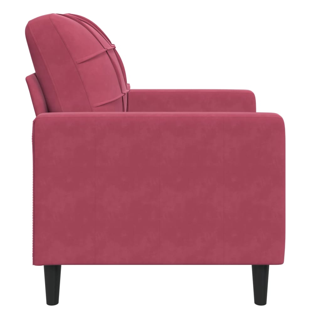 Fauteuil 60 cm fluweel wijnrood