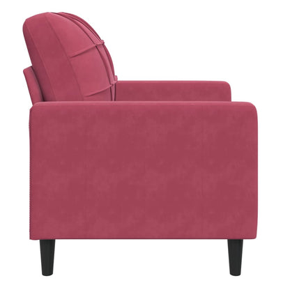 Fauteuil 60 cm fluweel wijnrood