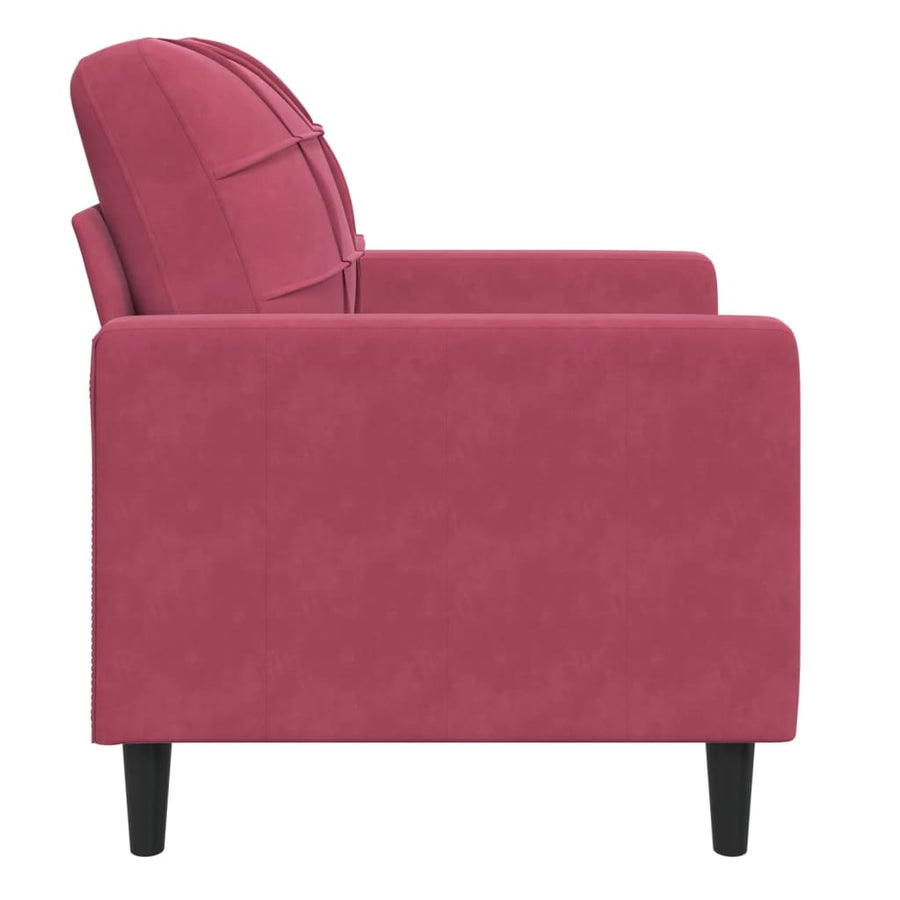 Fauteuil 60 cm fluweel wijnrood