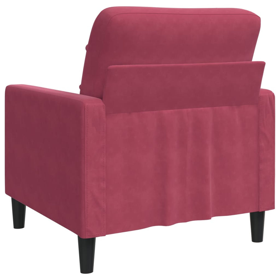 Fauteuil 60 cm fluweel wijnrood