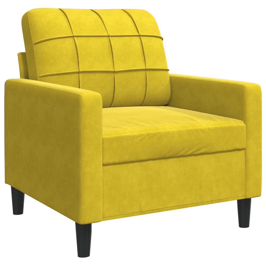 Fauteuil 60 cm fluweel geel