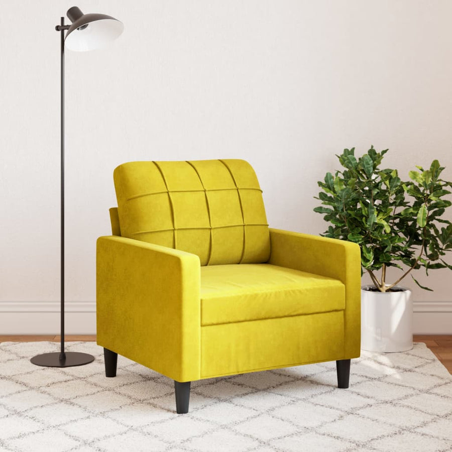 Fauteuil 60 cm fluweel geel