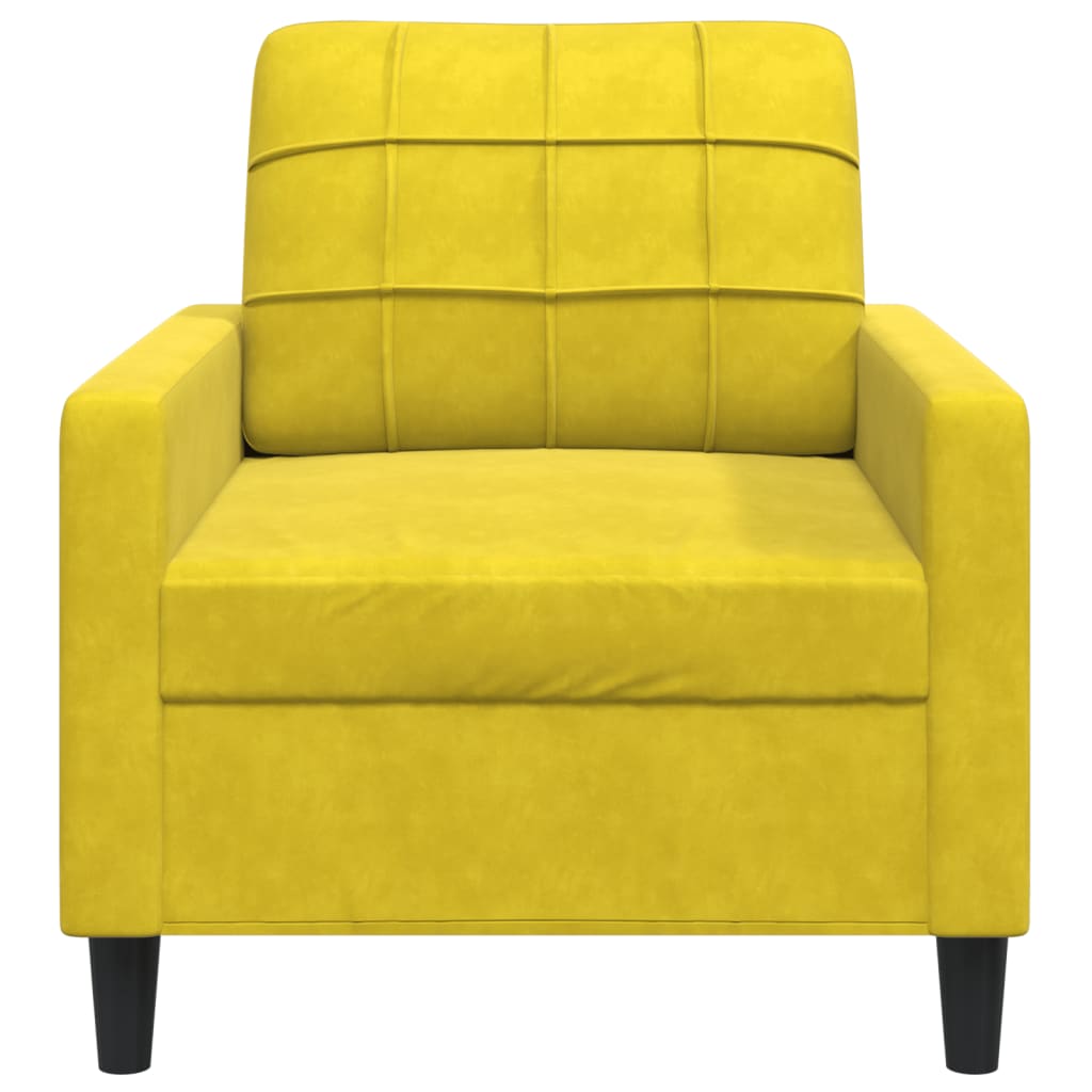 Fauteuil 60 cm fluweel geel