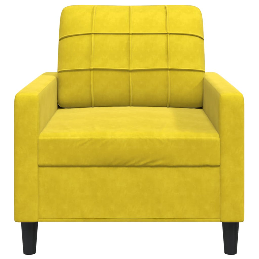 Fauteuil 60 cm fluweel geel