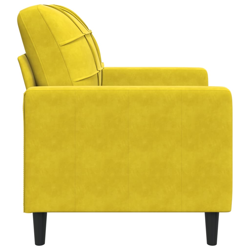 Fauteuil 60 cm fluweel geel