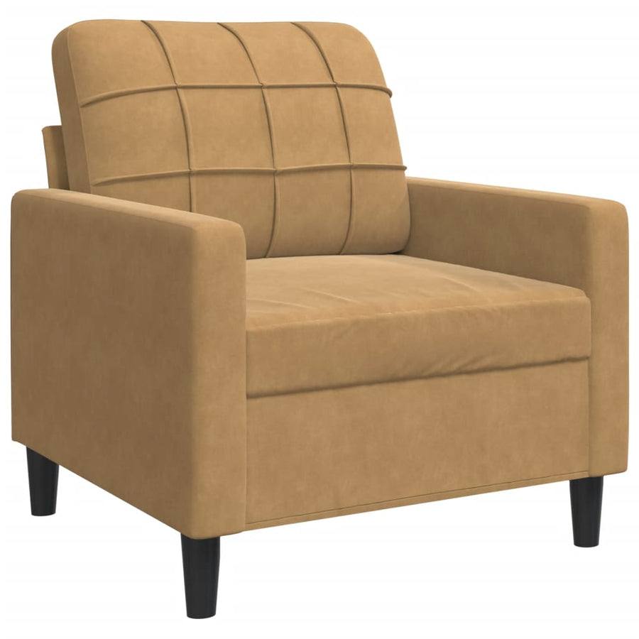 Fauteuil 60 cm fluweel bruin