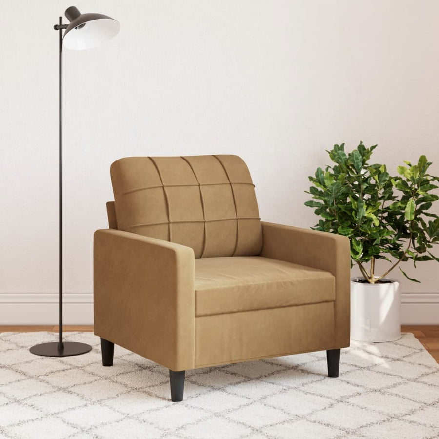 Fauteuil 60 cm fluweel bruin