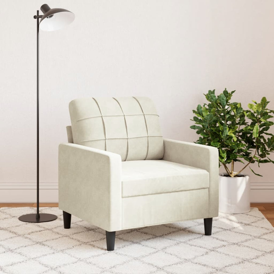 Fauteuil 60 cm fluweel crèmekleurig