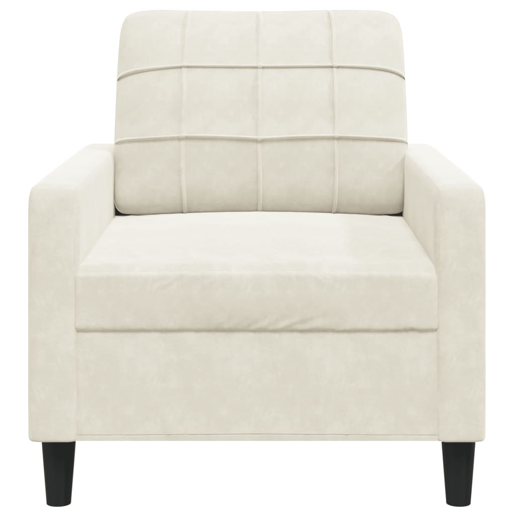 Fauteuil 60 cm fluweel crèmekleurig