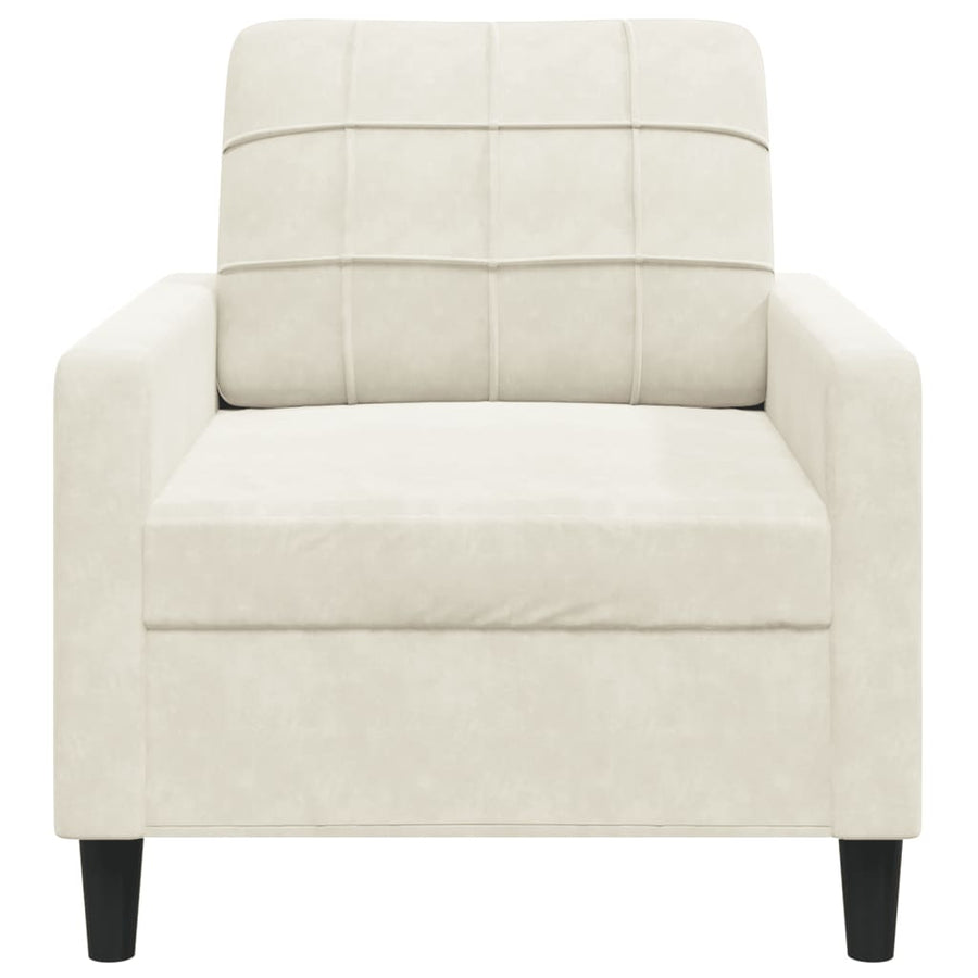 Fauteuil 60 cm fluweel crèmekleurig