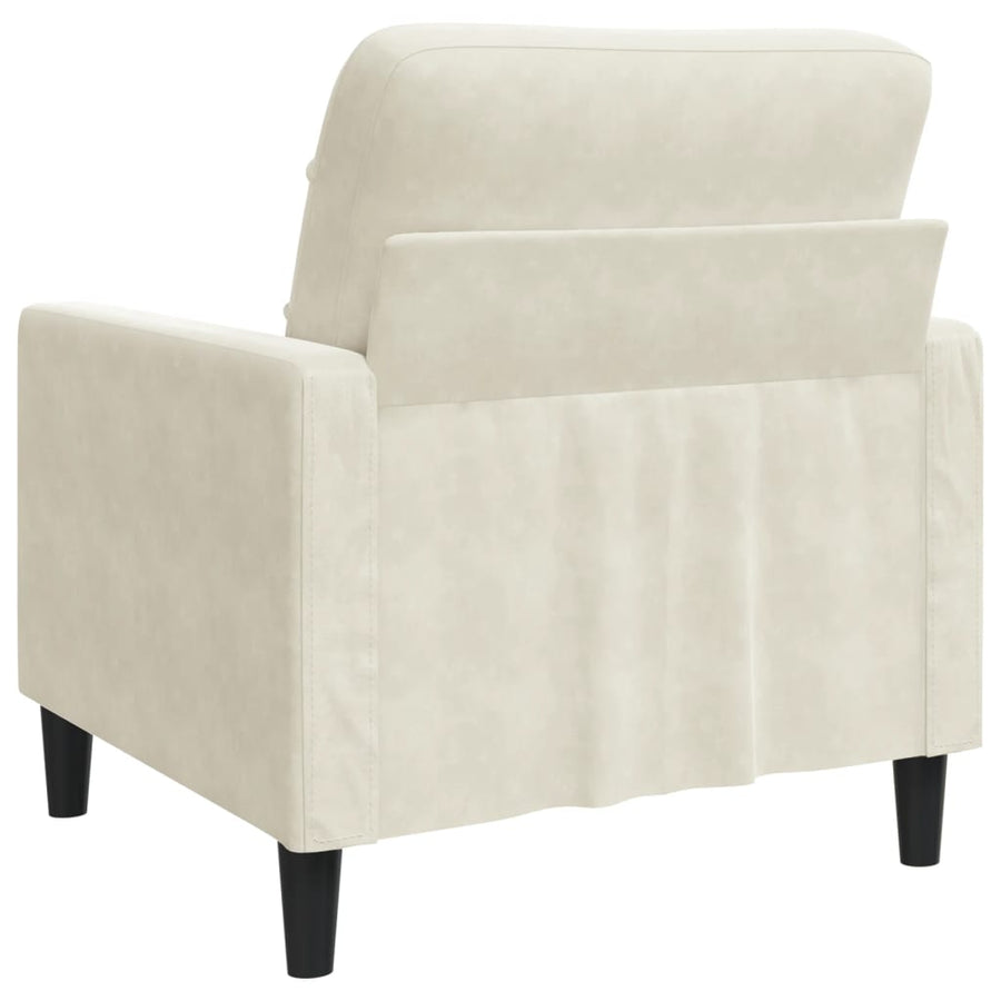 Fauteuil 60 cm fluweel crèmekleurig