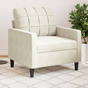Fauteuil 60 cm fluweel crème