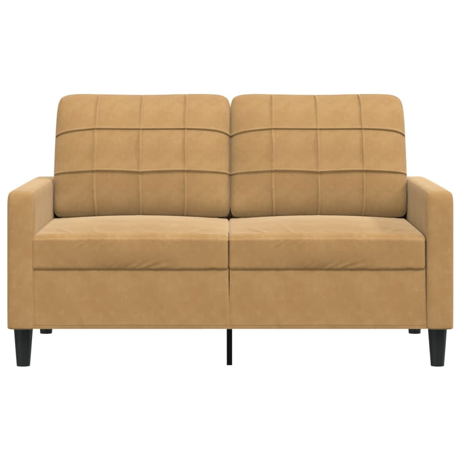 Tweezitsbank 120 cm fluweel bruin