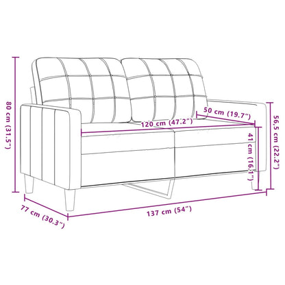 Tweezitsbank 120 cm fluweel bruin