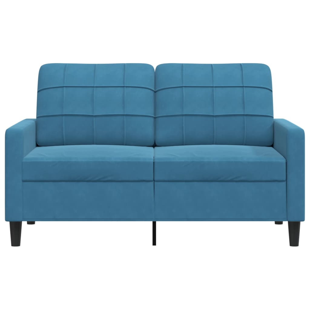 Tweezitsbank 120 cm fluweel blauw