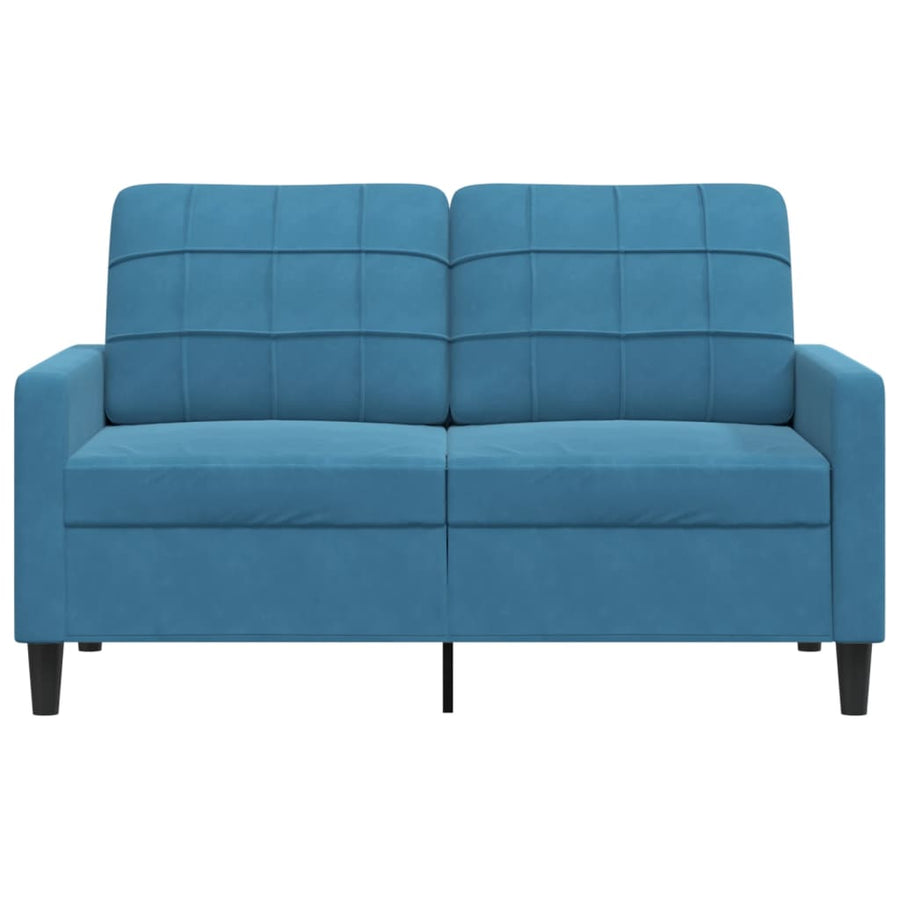 Tweezitsbank 120 cm fluweel blauw