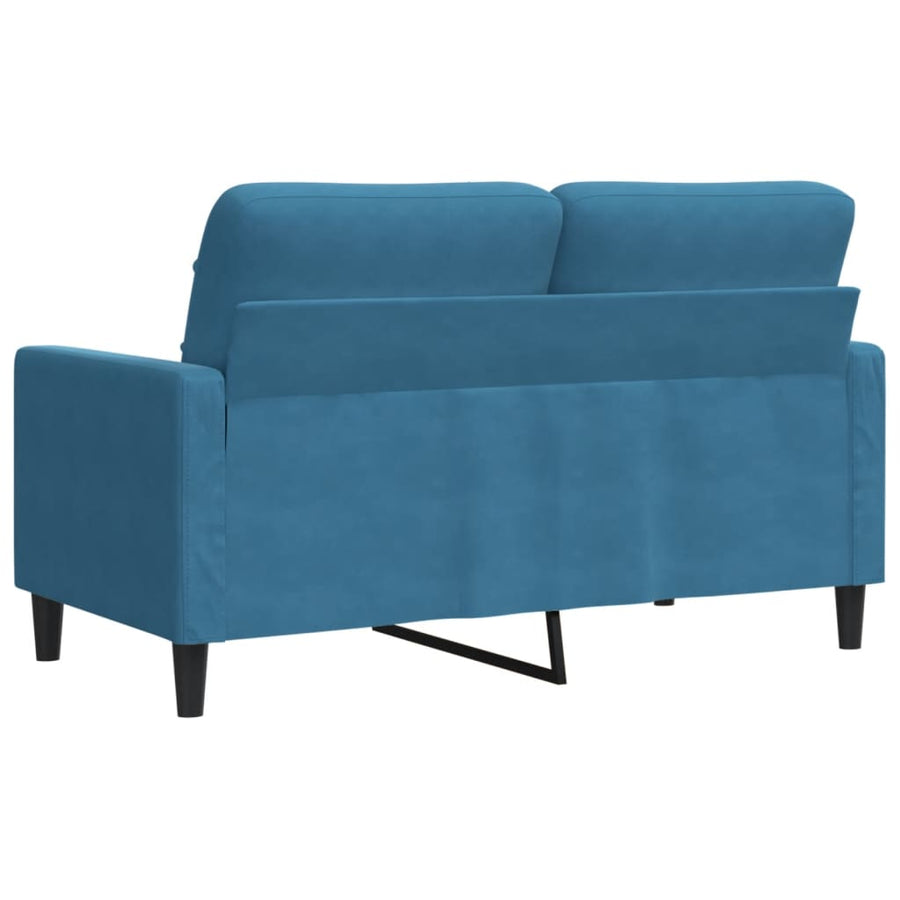Tweezitsbank 120 cm fluweel blauw