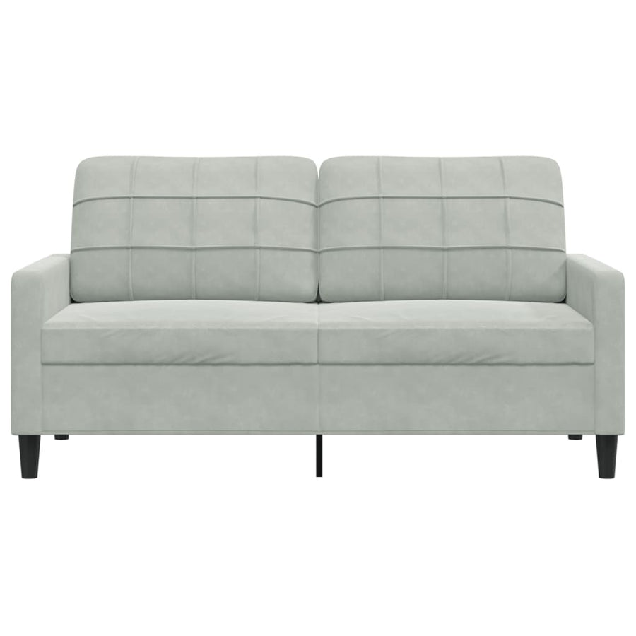 Tweezitsbank 140 cm fluweel lichtgrijs